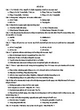 Đề khảo sát chất lượng môn Lịch sử Lớp 9 - Đề số 20 (Có đáp án)